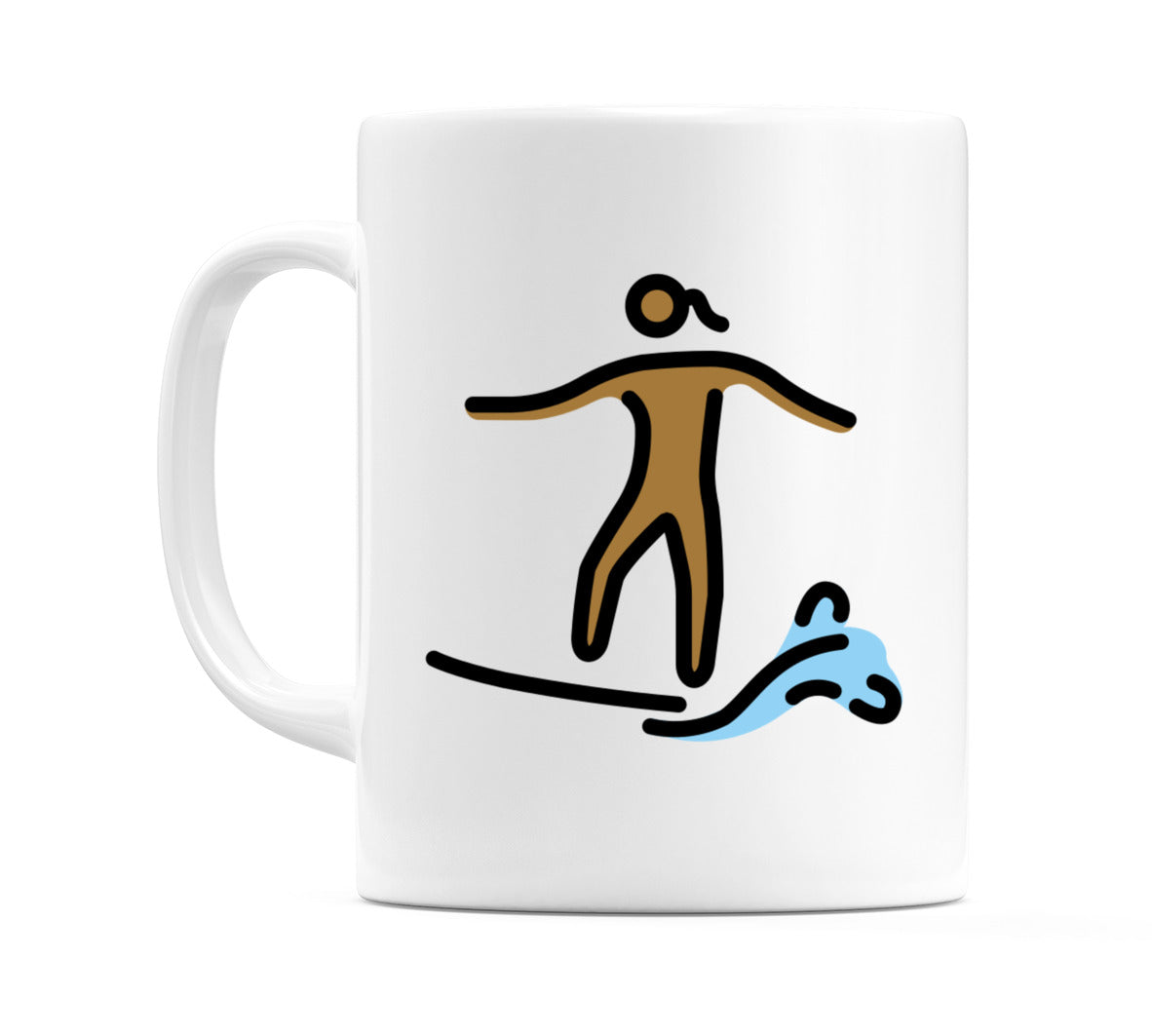Female Surfing: Medium-Dark Skin Tone Emoji Mug