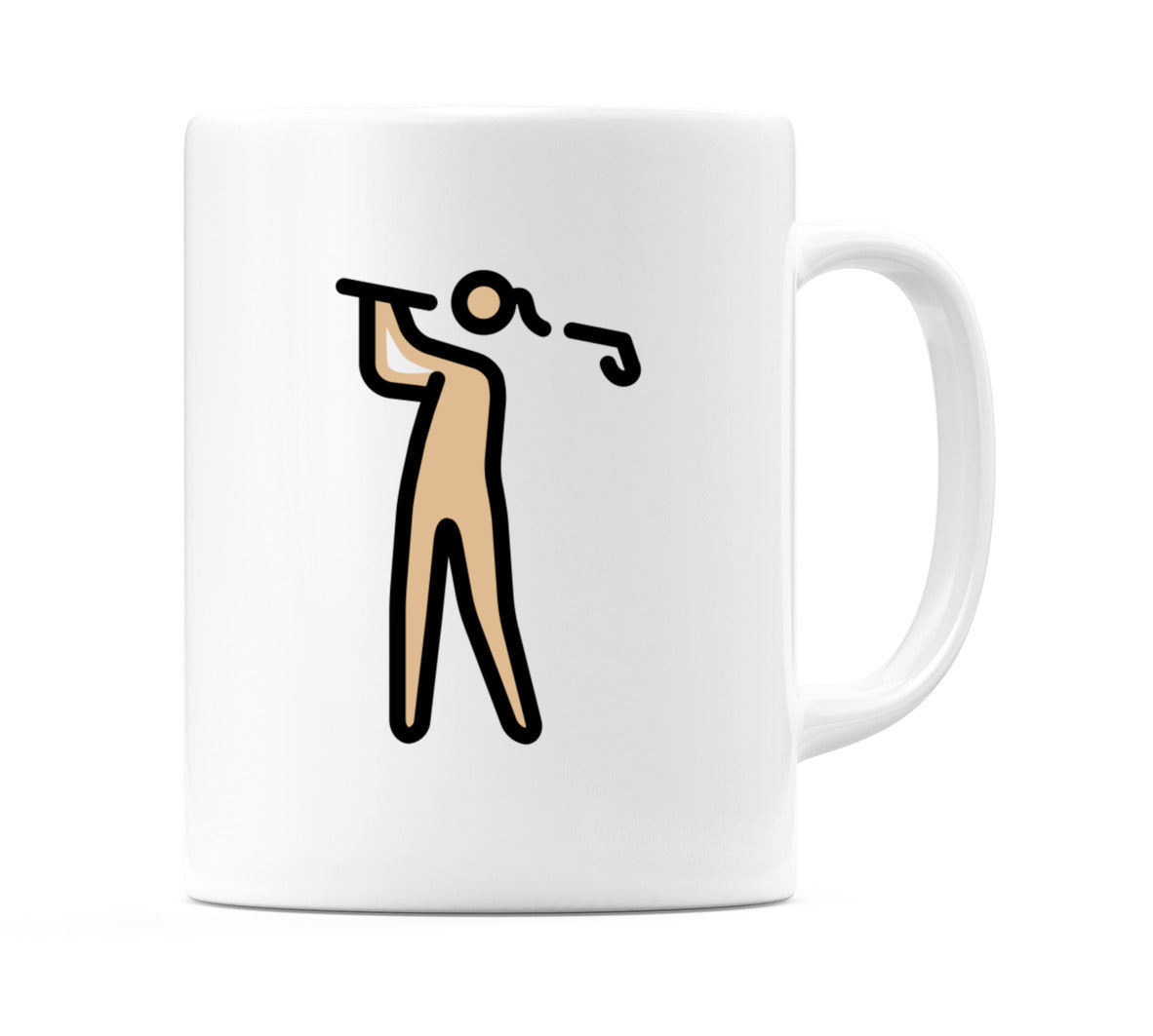 Female Golfing: Medium-Light Skin Tone Emoji Mug