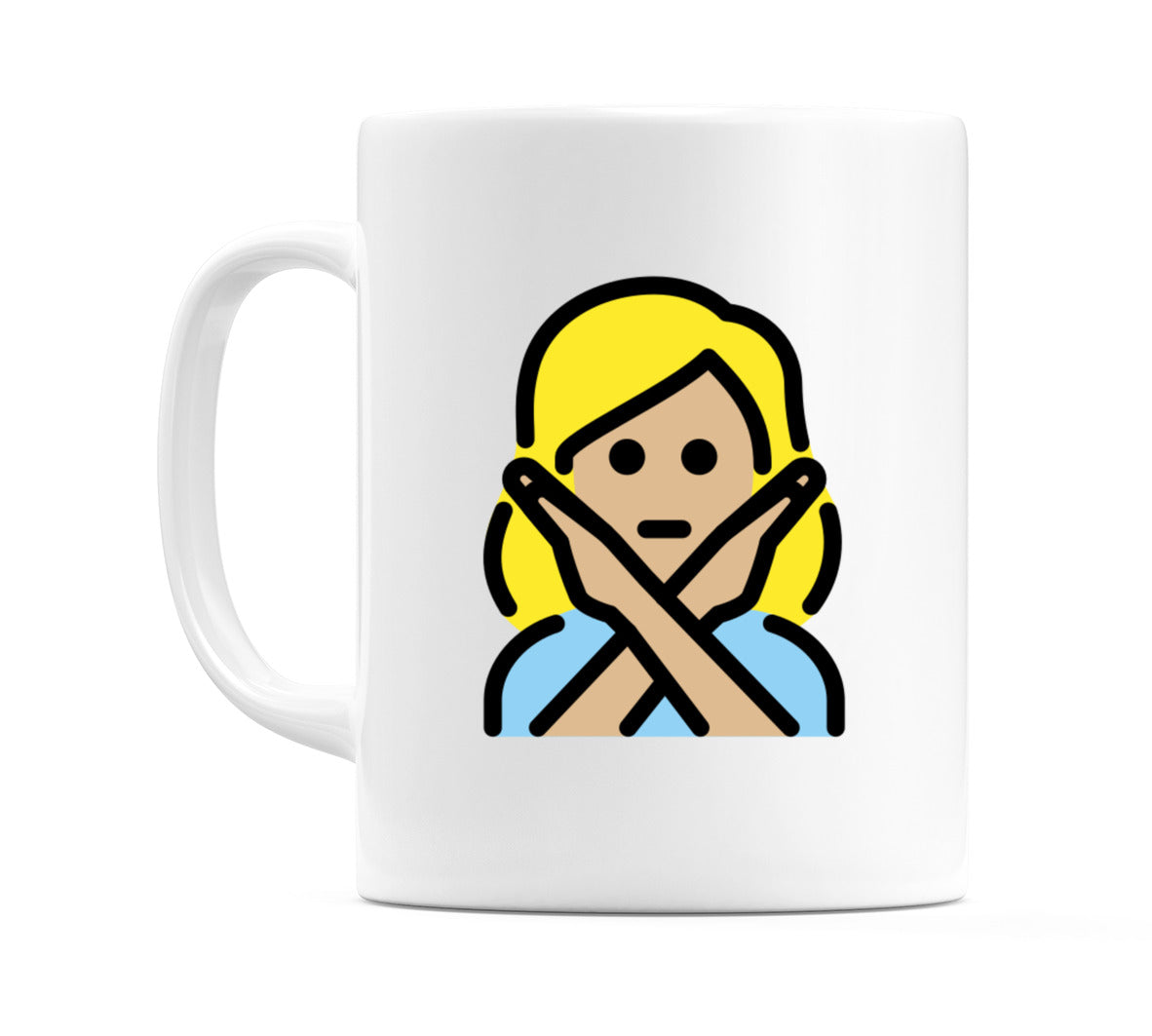 Female Gesturing No: Medium-Light Skin Tone Emoji Mug